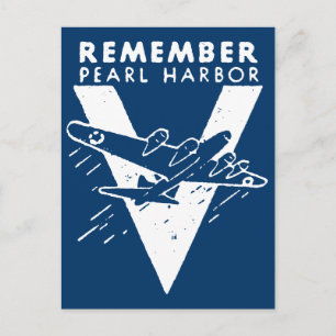 WWII White Remember Pearl Harbour Postcard