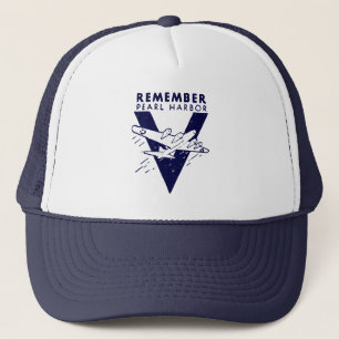 WWII White Remember Pearl Harbour Trucker Hat