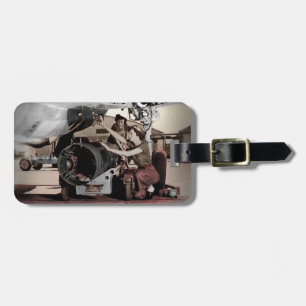 WWII Women Working on Aeroplane Luggage Tag