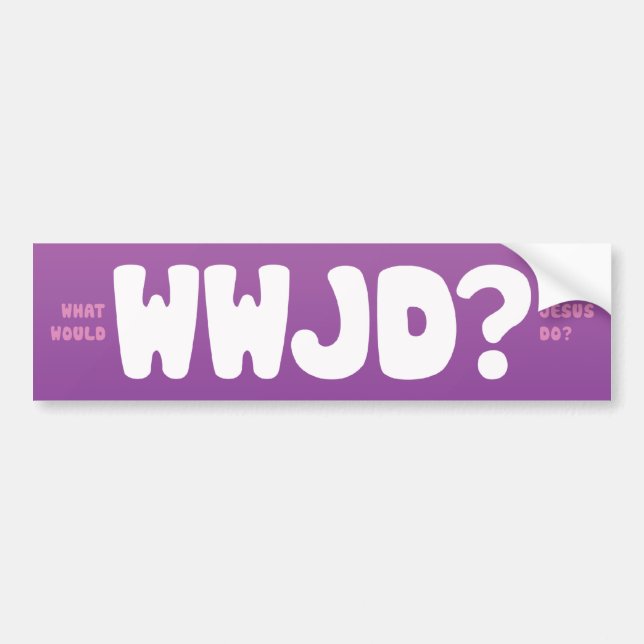 WWJD? BUMPER STICKER (Front)