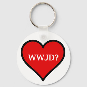 WWJD heart Key Ring