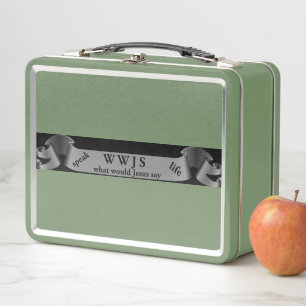 WWJS What Would Jesus Say? Metal Lunch Box