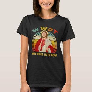 WWJT What Would Jesus Throw Vintage Disc Golf T-Shirt