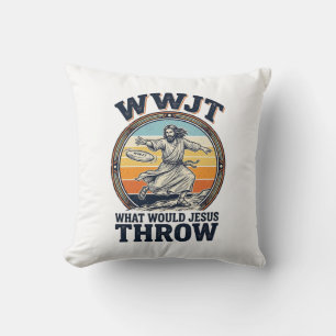 WWJT What Would Jesus Throw Vintage Disc Shirt_1 Cushion