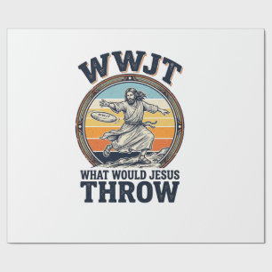 WWJT What Would Jesus Throw Vintage Disc Shirt_1 Wrapping Paper