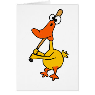 WX- Funny Duck Playing Baseball Cartoon