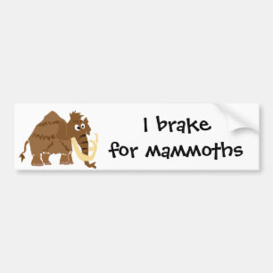 WX- Funny Woolly Mammoth Primitive Art Bumper Sticker