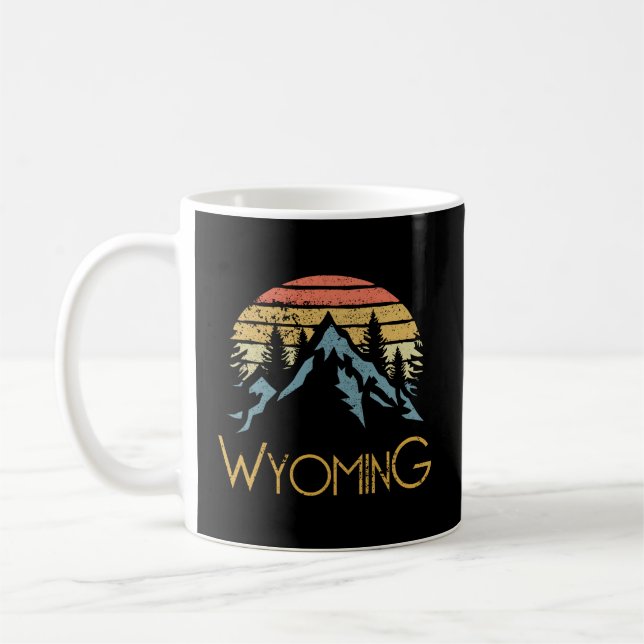 Wy Wyoming Mountains Outdoor Adventure Coffee Mug (Left)