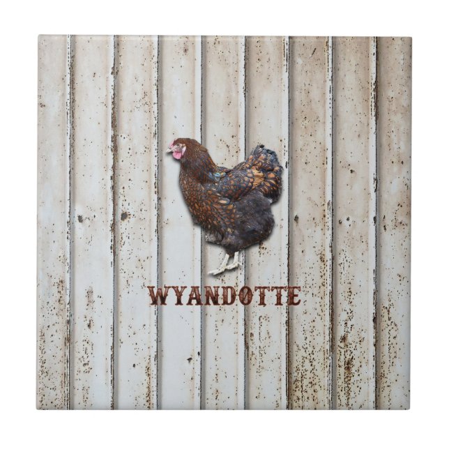 Wyandotte Chicken Ceramic Tile (Front)
