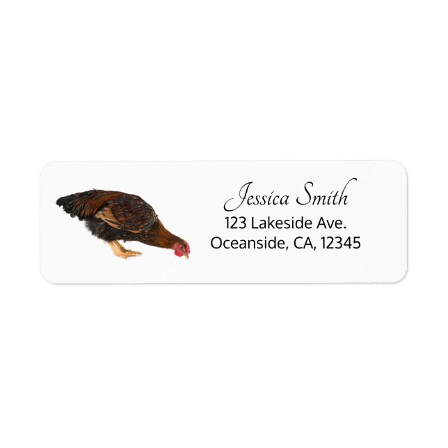 Wyandotte Chicken Return Address Label (Front)