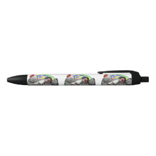 Wyandotte:  Easter Egg Pair Black Ink Pen