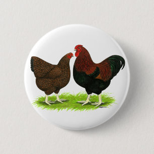 Wyandotte: Partridge Pair 6 Cm Round Badge