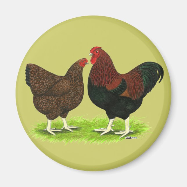 Wyandotte:  Partridge Pair Magnet (Front)