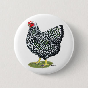 Wyandotte: Silver-laced Hen 6 Cm Round Badge