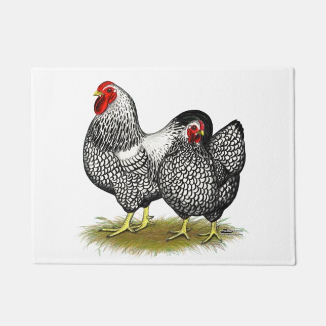 Wyandotte:  Silver Pair Doormat (Front)