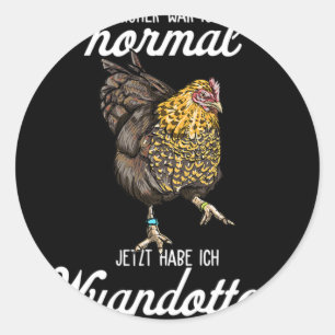 Wyandotten Chicken I Hen Egg Rooster Motif For Chi Classic Round Sticker