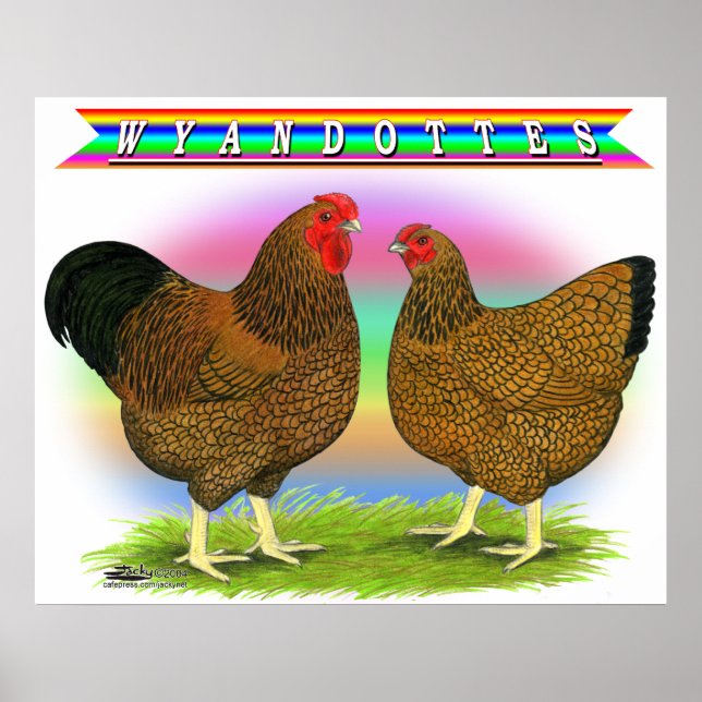 Wyandottes:  Golden-laced Rainbow Poster (Front)