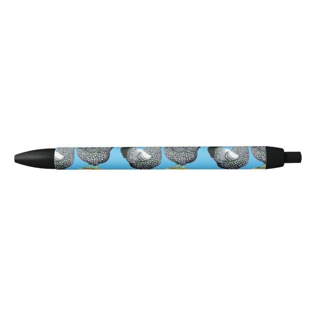 Wyandottes Silver-laced Pair Black Ink Pen (Front)