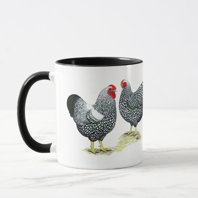 Wyandottes Silver-laced Pair Mug (Left)