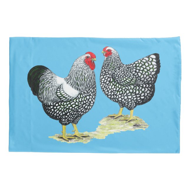 Wyandottes Silver-laced Pair Pillowcase (Back)