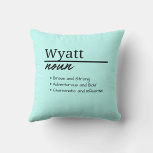 Wyatt, Boy Personalised Name Definition Cushion