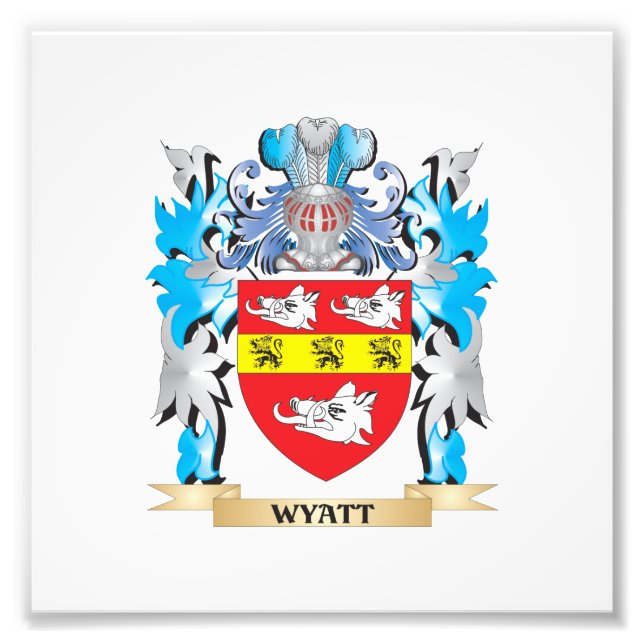 Wyatt Coat of Arms - Family Crest Photo Print (Front)