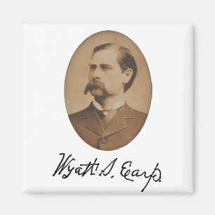 Wyatt Earp Portrait and Signature Magnet