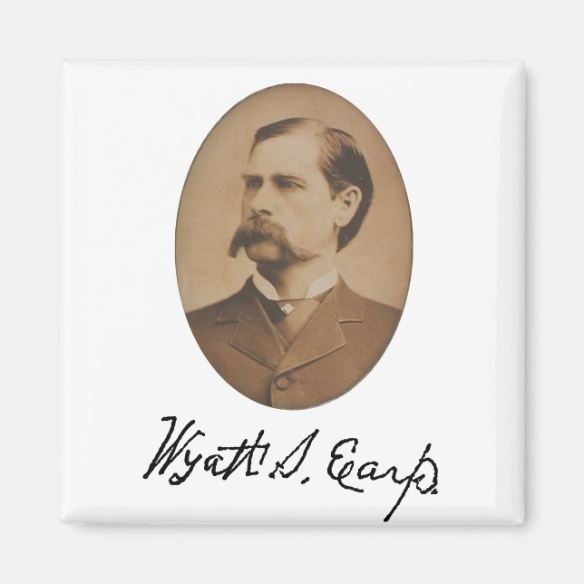 Wyatt Earp Portrait and Signature Magnet (Front)