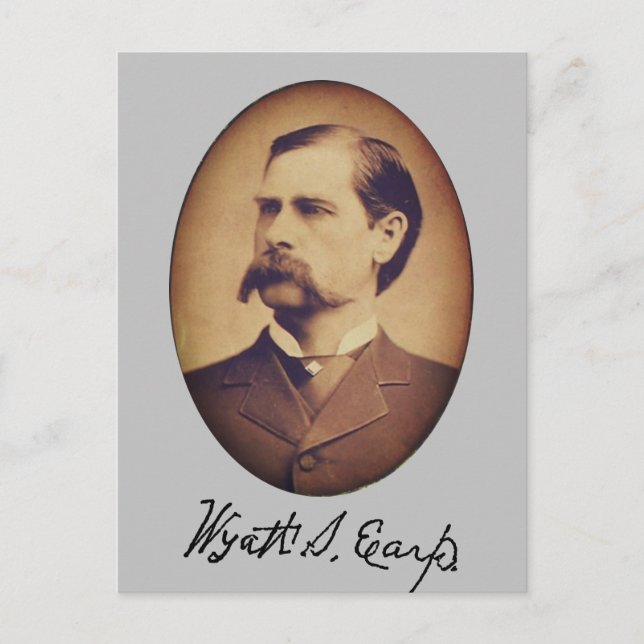 Wyatt Earp Portrait and Signature Postcard (Front)