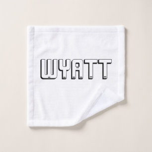 Wyatt Name In Block Letters,  Wash Cloth