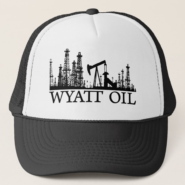 Wyatt Oil / Black Logo Trucker Hat (Front)