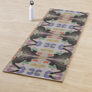 Wyatt The Cat's Downward Dog Yoga Mat - Front Only