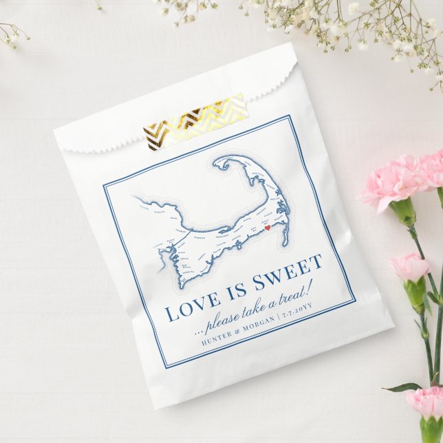 Wychmere Beach Club Cape Cod Map Wedding Favour Bag (Sealed)