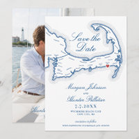 Wychmere Beach Club Save the Date | Cape Cod Map