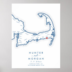 Wychmere Beach Club Wedding Guest Book Poster