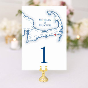 Wychmere Beach Resort Harwich Port Wedding  Table Number