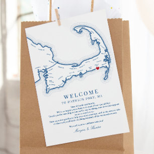 Wychmere Harwich Port MA Wedding Welcome Itinerary Thank You Card