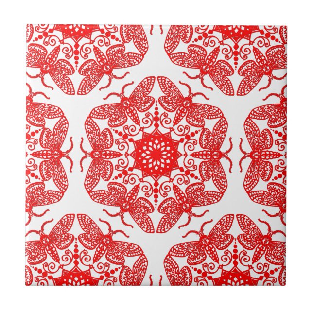 Wycinanka Moth Pattern Tile (Front)