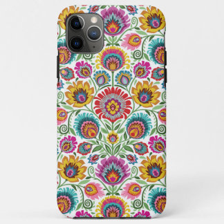 Wycinanki Floral on White iPhone 11 Pro Max Case