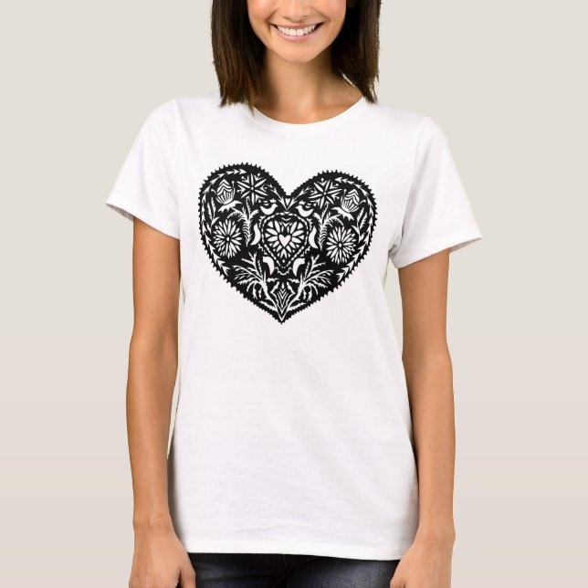 Wycinanki Heart T Shirt (Front)