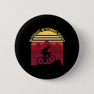 Wydaho Wyoming Idaho Mountain Biking Biker Cyclist 6 Cm Round Badge