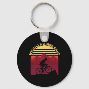 Wydaho Wyoming Idaho Mountain Biking Biker Cyclist Key Ring