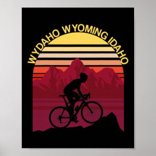 Wydaho Wyoming Idaho Mountain Biking Biker Cyclist Poster