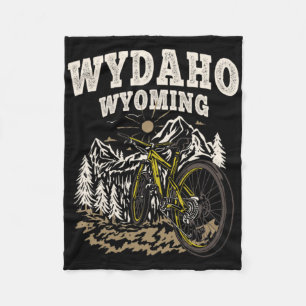 Wydaho Wyoming Mountain Biking Biker Cyclist Fleece Blanket