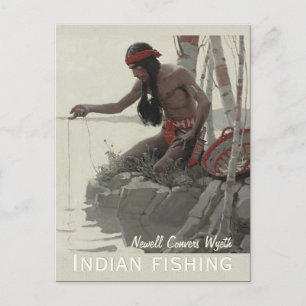 Wyeth Indian fishing CC0480 Postcard