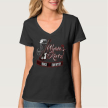Wylde Katz Band Hot Rockin' Womens V neck T