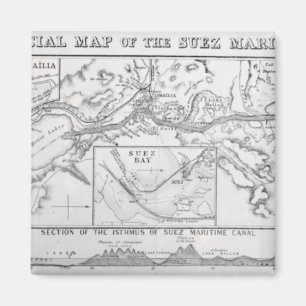 Wyld's Official Map of the Suez Maritime Canal Magnet