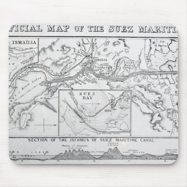 Wyld's Official Map of the Suez Maritime Canal Mouse Pad (Front)