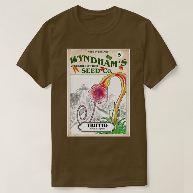 Wyndhams Triffid Seeds Inspired by The Day of the  T-Shirt (Design Front)