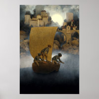 Wynken, Blynken, and Nod by Maxfield Parrish 1902